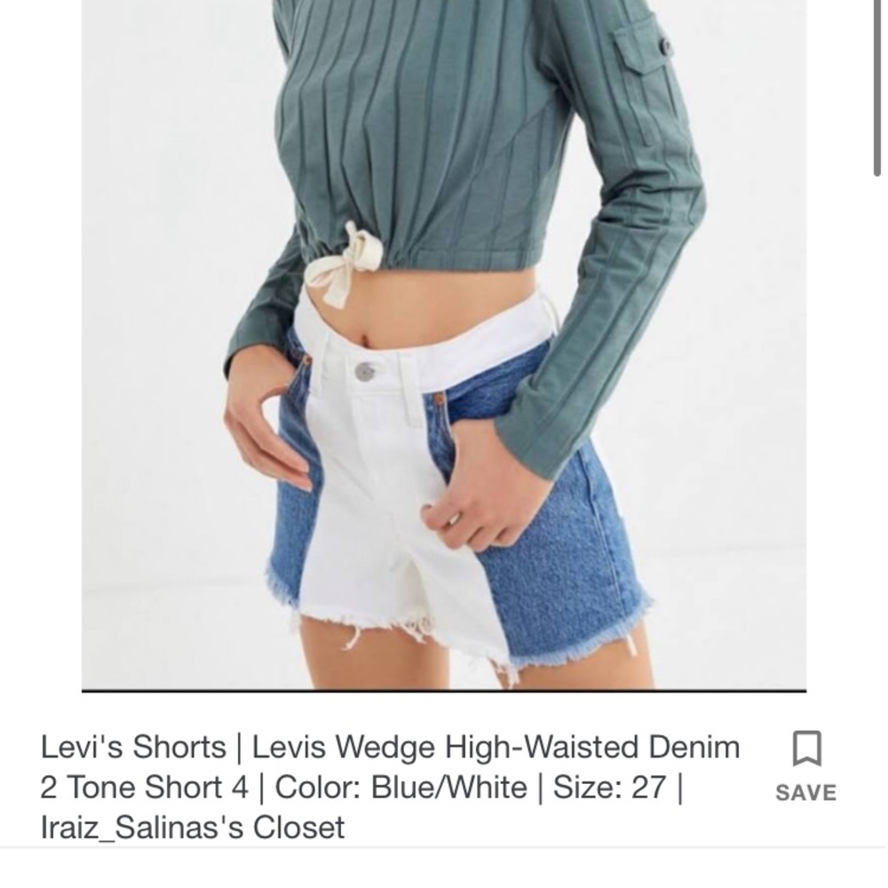 Size 26 Levi’s color block cutoffs